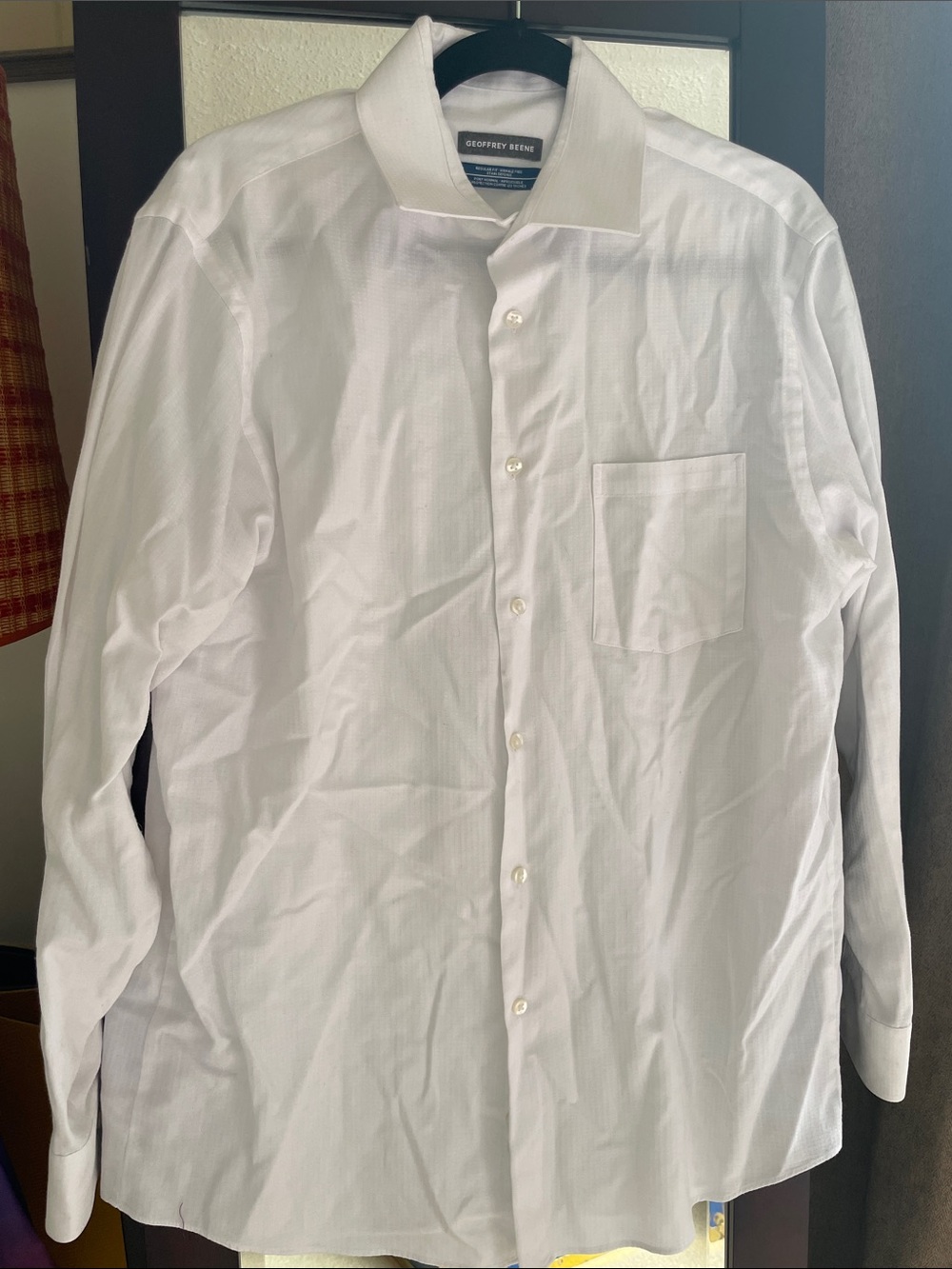 Geoffrey Beene Men's White Long-Sleeve Dress Shirt
